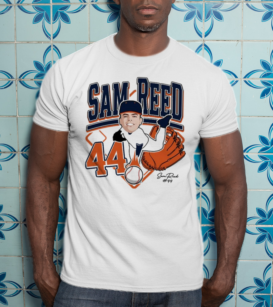 Sam Reed 44 Baseball Glove And Bat Graphic 2025 T-Shirt