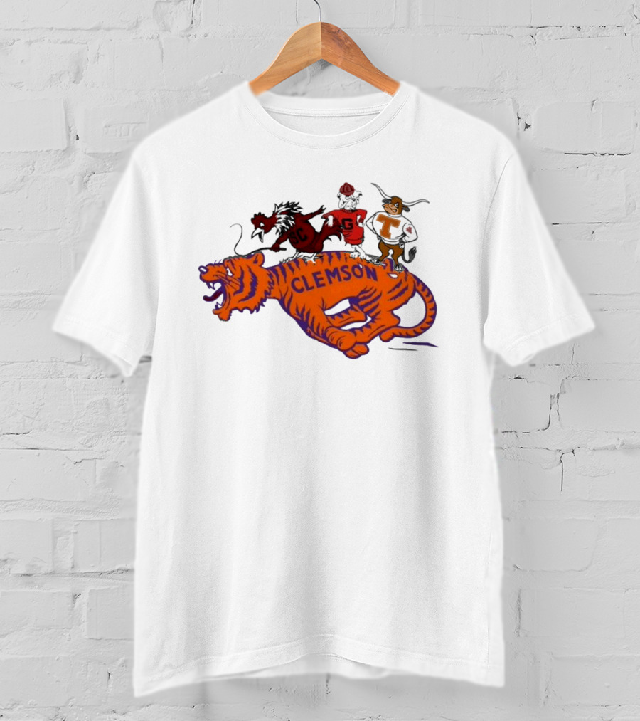 SEC Clemson Tigers South Carolina Gamecocks Georgia Bulldogs Tennessee Vols Mascot T-Shirt