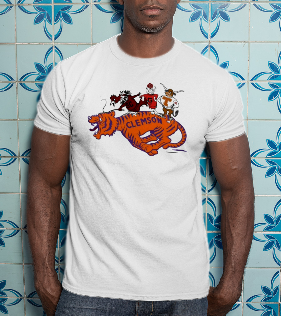 SEC Clemson Tigers South Carolina Gamecocks Georgia Bulldogs Tennessee Vols Mascot T-Shirt