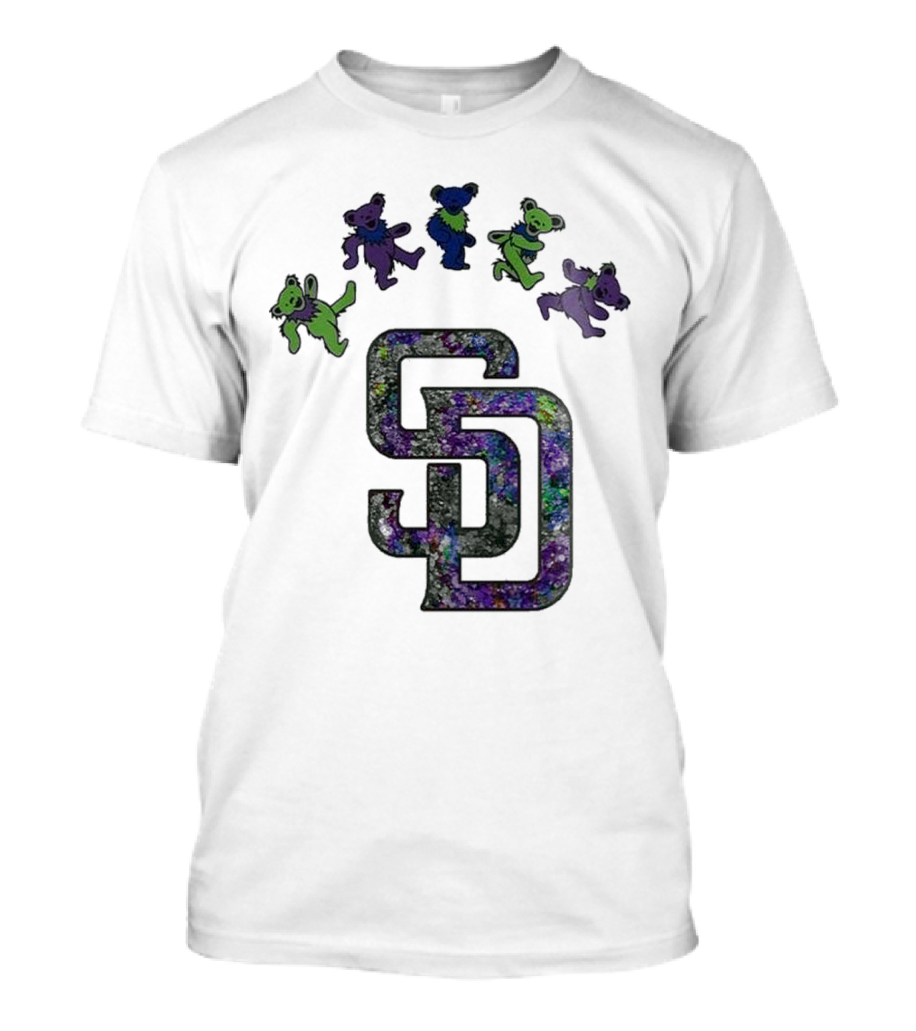 San Diego Padres Grateful Dead Night 2025 Dancing Bears Baseball Event T-Shirt