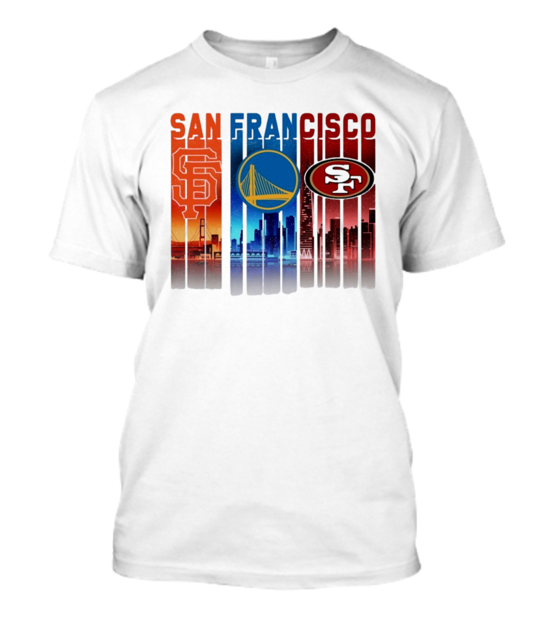 San Francisco Giants Warriors 49ers Cityscape Skyline T-Shirt