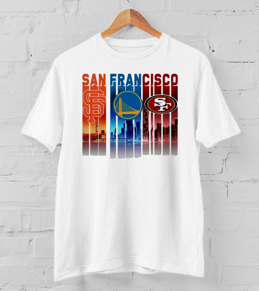 San Francisco Giants Warriors 49ers Cityscape Skyline T-Shirt
