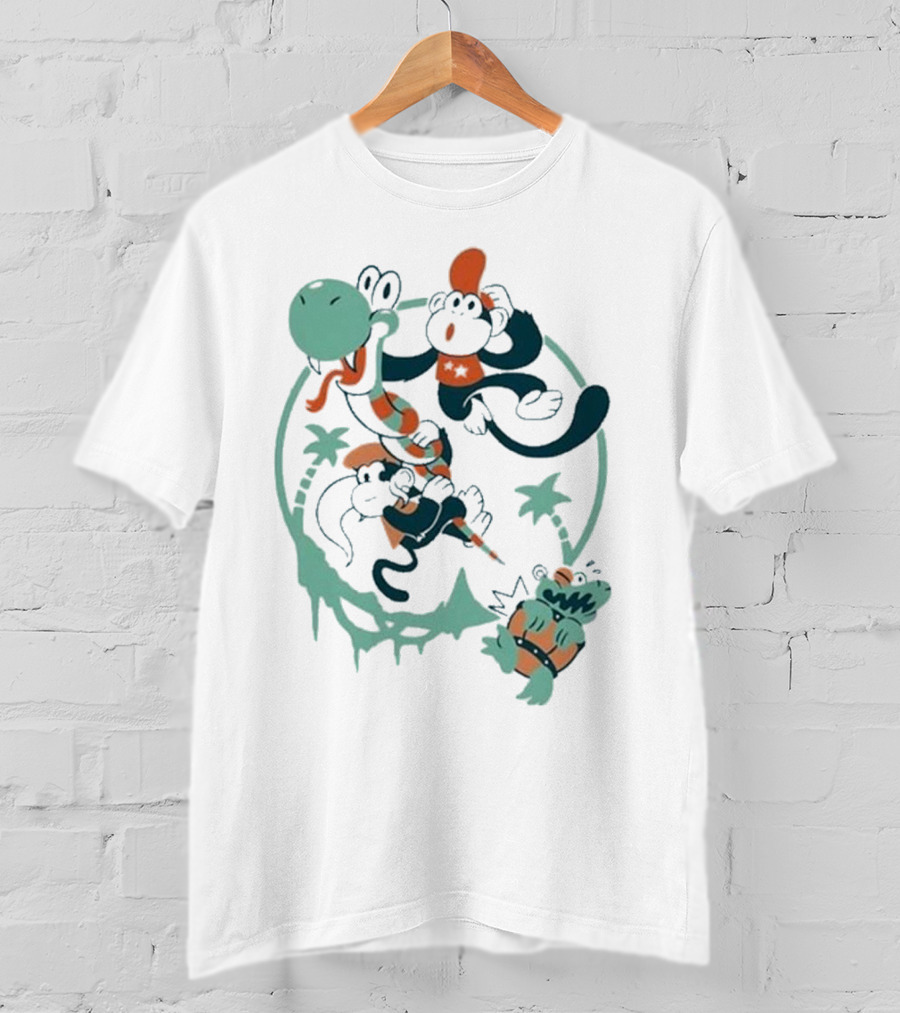 Tropical Adventure With Diddy And Dixie Riding Rattle Snake T-Shirt