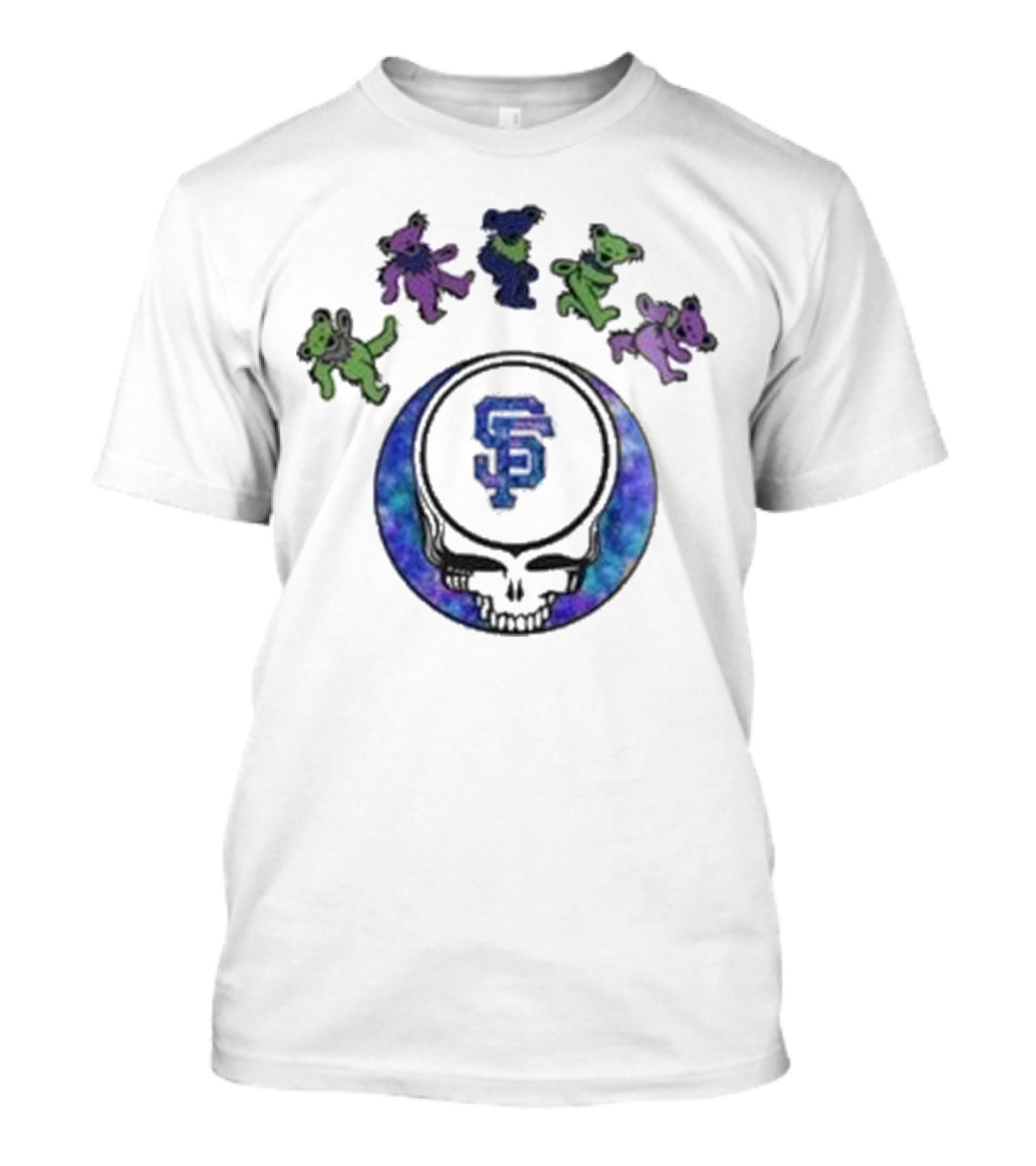 San Francisco Giants 2025 Grateful Dead Night Skull Bears T-Shirt
