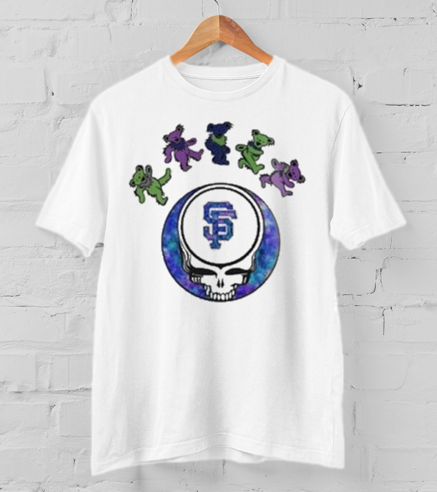 San Francisco Giants 2025 Grateful Dead Night Skull Bears T-Shirt