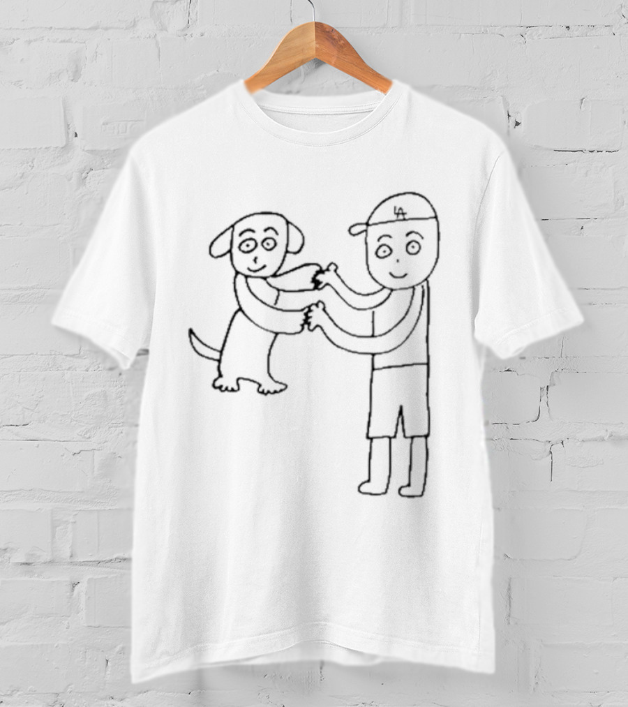 Shohei Otani And Dog Sketch By Kenta Maeda T-Shirt