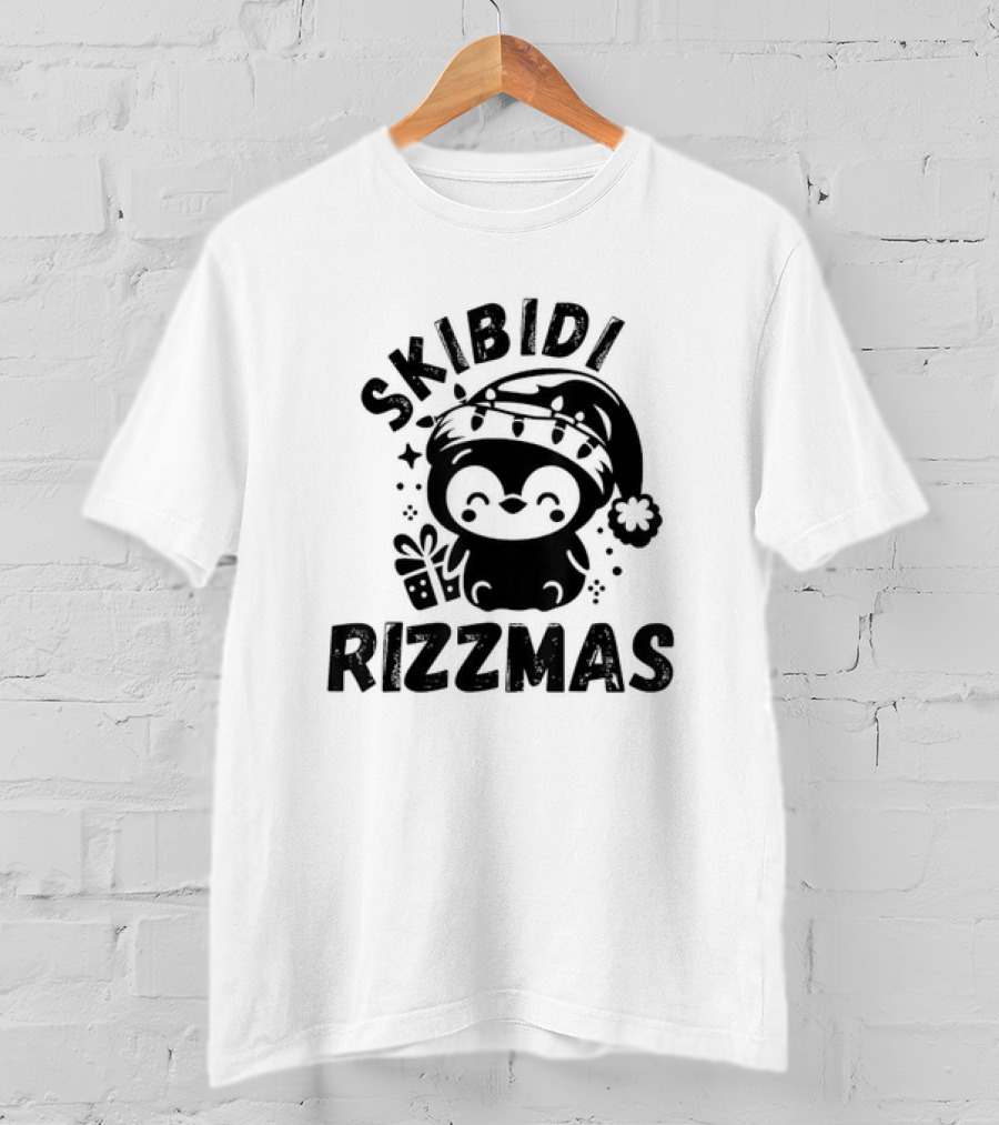 Love Skibidi Rizzmas Christmas Penguin T-Shirt
