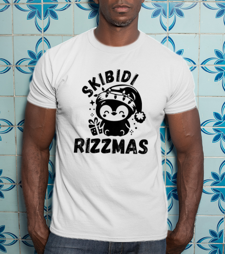 Love Skibidi Rizzmas Christmas Penguin T-Shirt
