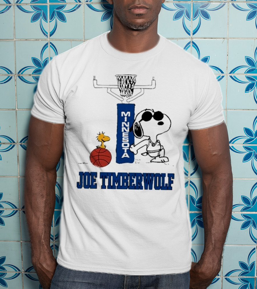 Snoopy Joe Cool Minnesota Timberwolf Basketball T-Shirt