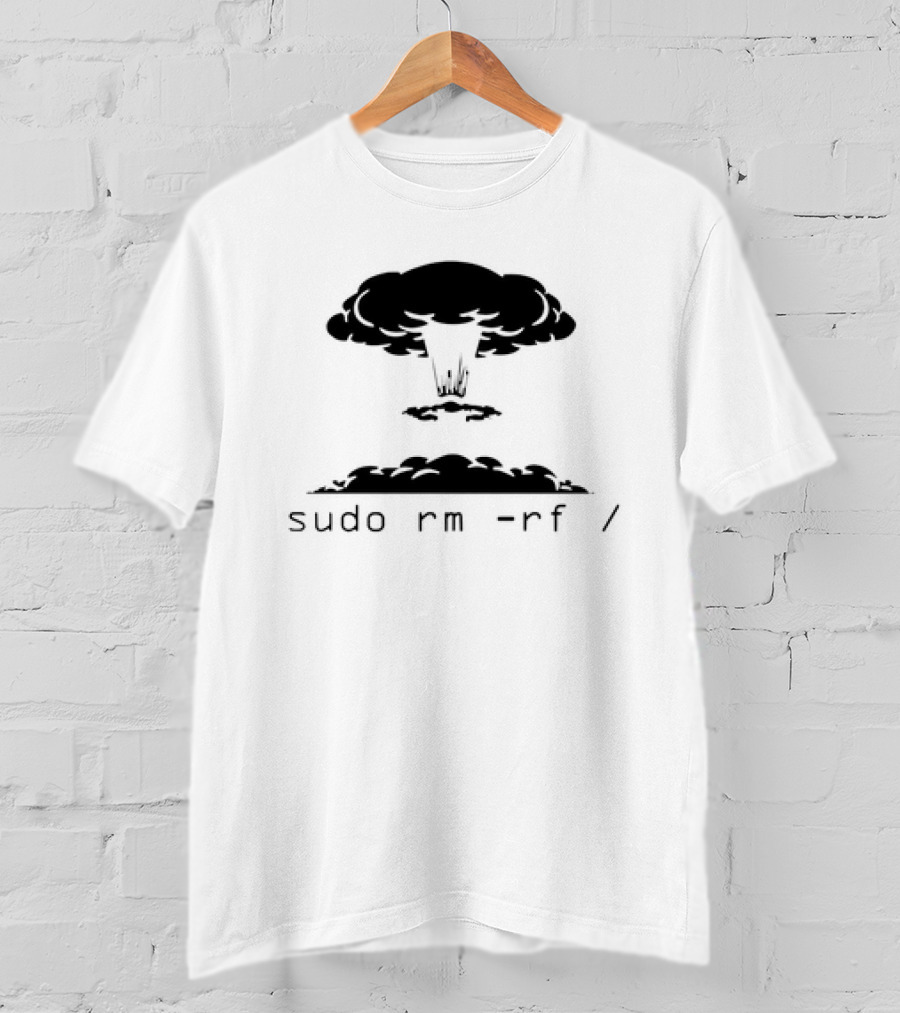 Sudo Rm Rf Kaboom Explosive Powder Barrel Computer Command T-Shirt