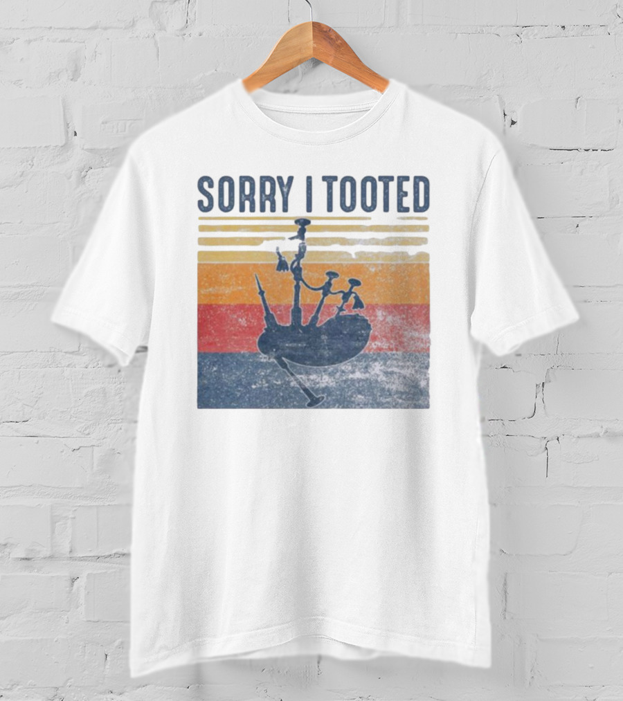 Sorry I Tooted Bagpipe Vintage Retro Stripes T-Shirt