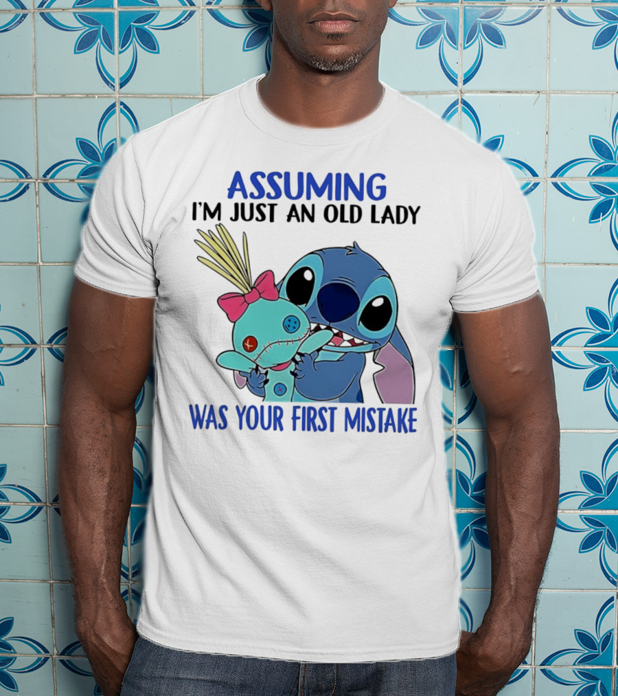 Assuming I'm Just An Old Lady Was Your First Mistake Stitch Holding Voodoo Doll T-Shirt