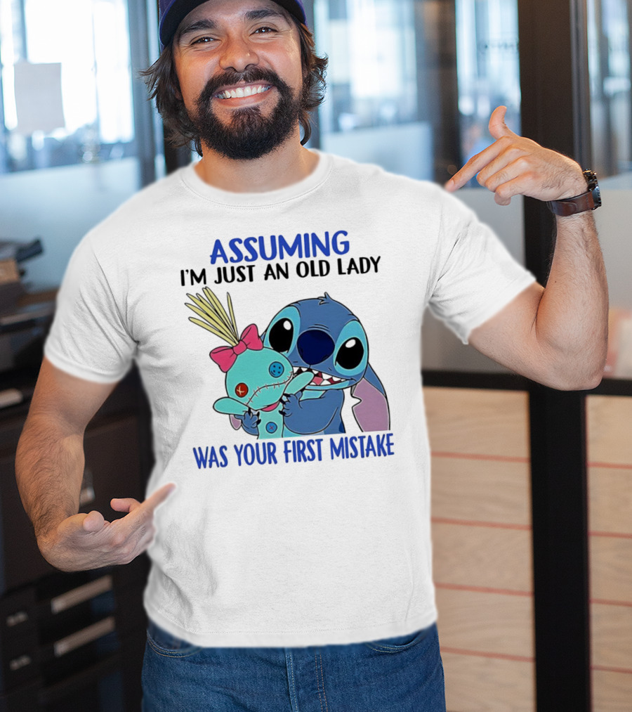 Assuming I'm Just An Old Lady Was Your First Mistake Stitch Holding Voodoo Doll T-Shirt