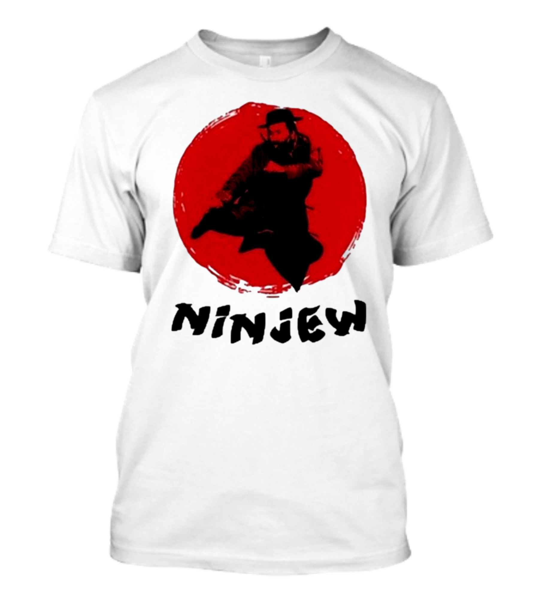 Ninjew Red Circle Kick Martial Arts Style T-Shirt