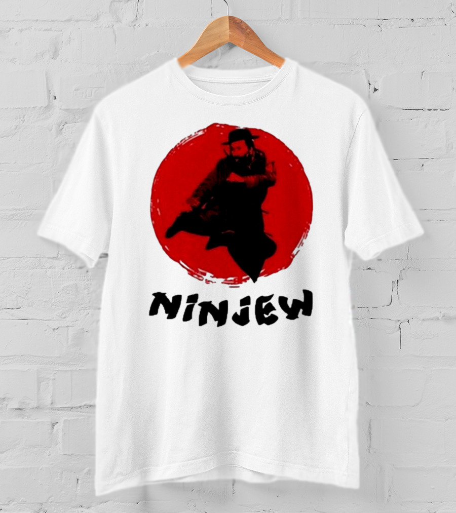 Ninjew Red Circle Kick Martial Arts Style T-Shirt