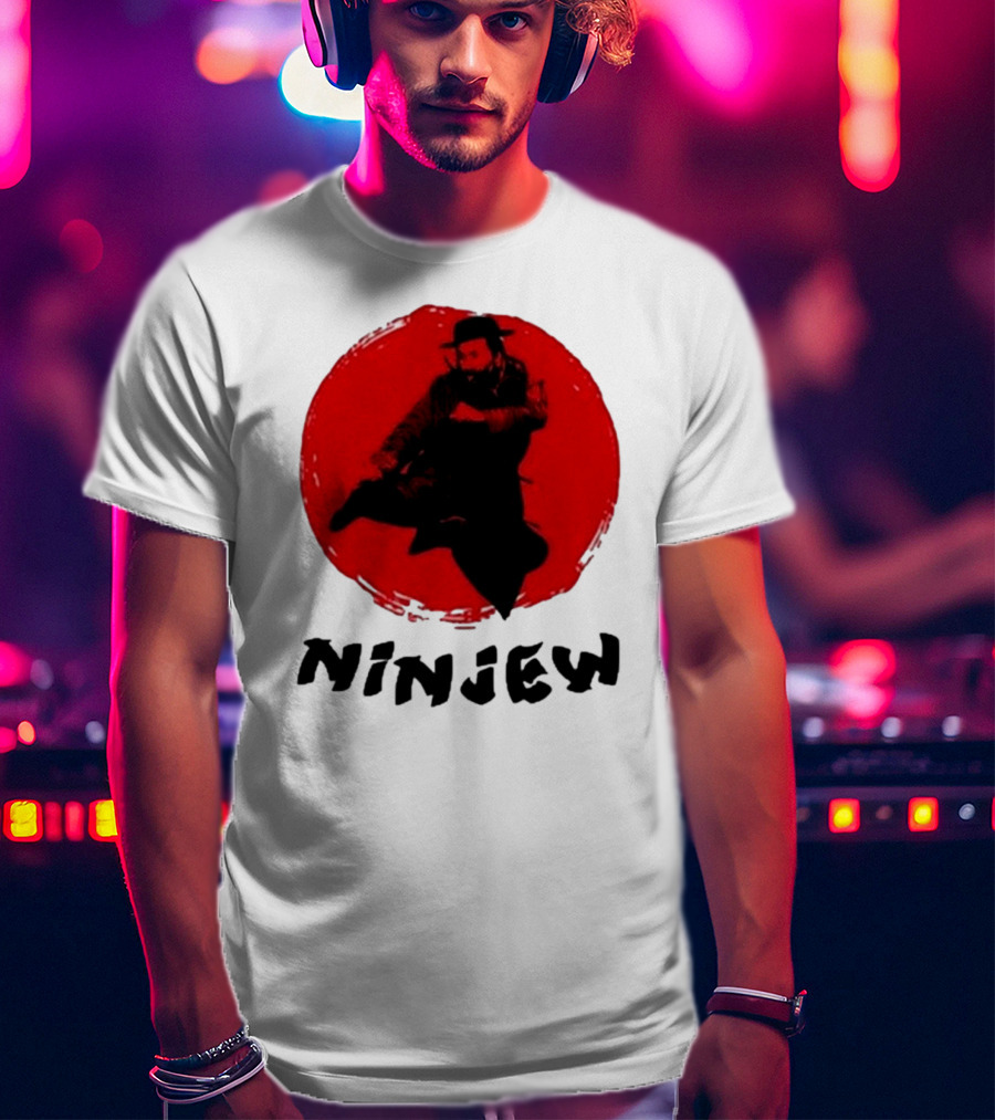 Ninjew Red Circle Kick Martial Arts Style T-Shirt