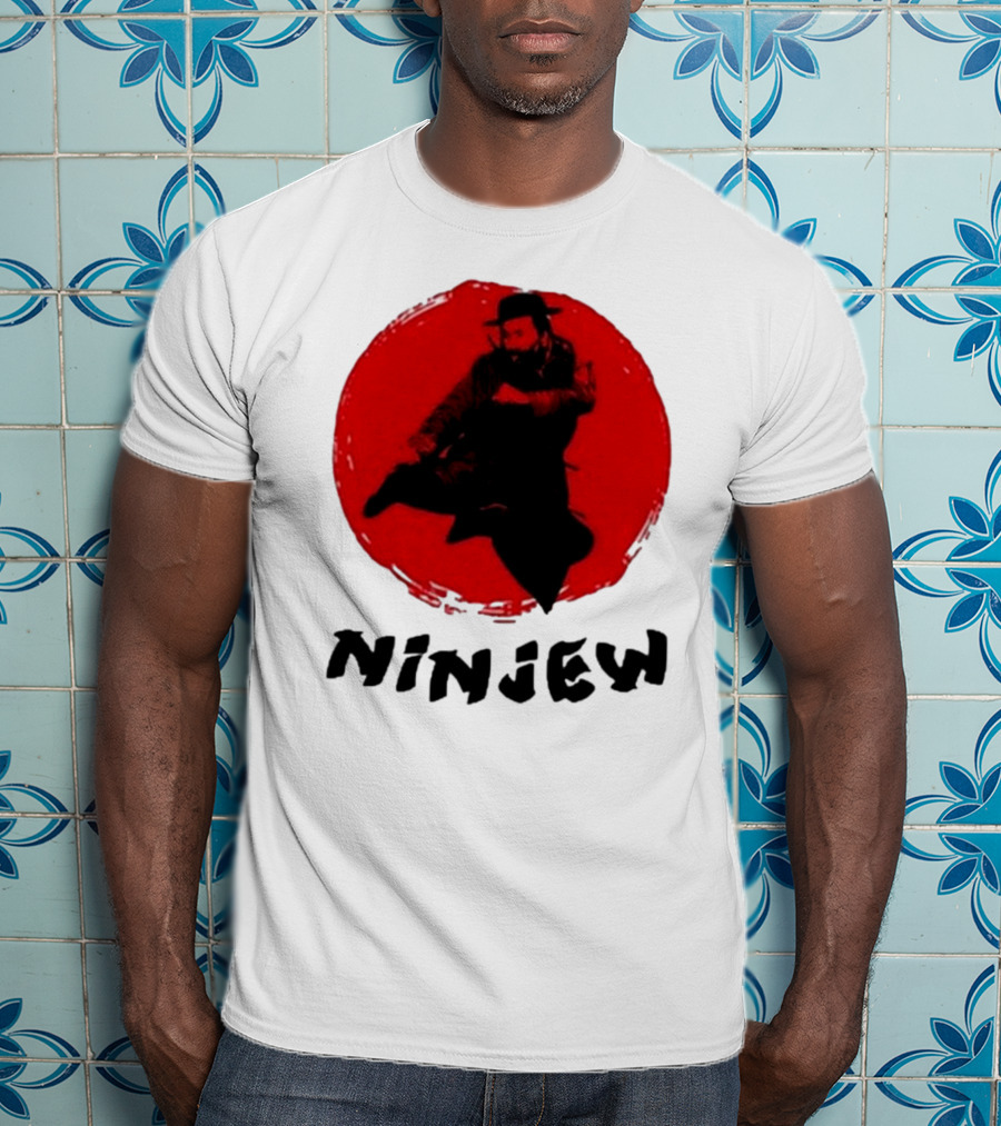 Ninjew Red Circle Kick Martial Arts Style T-Shirt