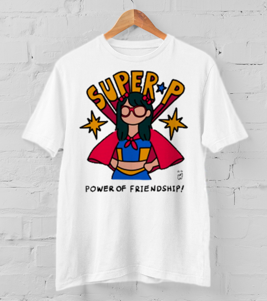Super P Pastel Superhero Cartoon Character Friendship T-Shirt