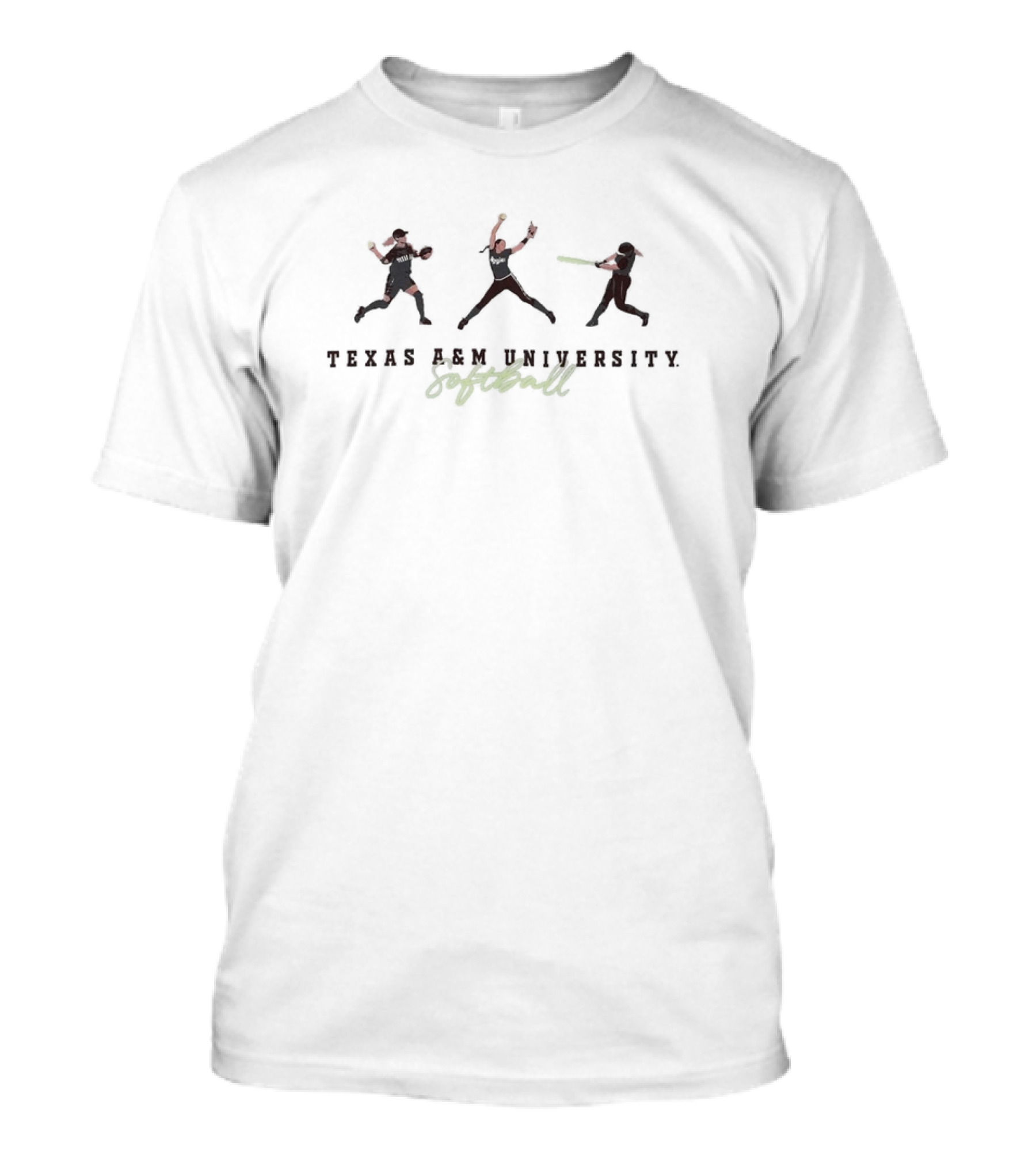 Texas A&M University Baseball Softball Pitcher Batter Fielder T-Shirt