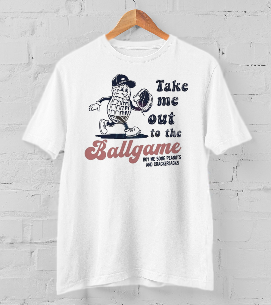 Take Me Out To The Ballgame Mr. Peanut With Baseball Glove T-Shirt