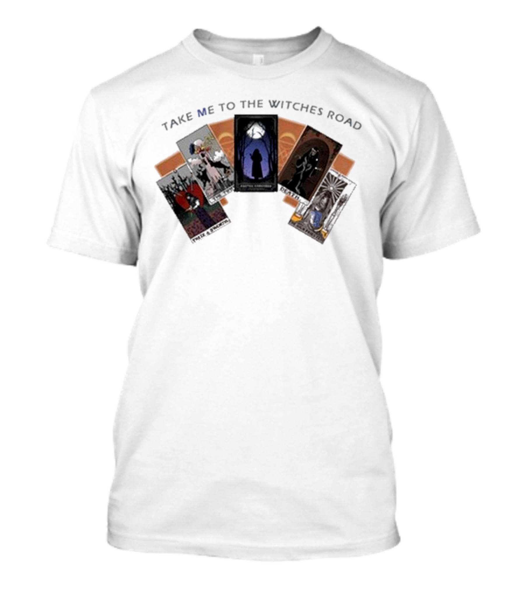 Take Me To The Witches Road Tarot Card Collection With Mystical Figures T-Shirt