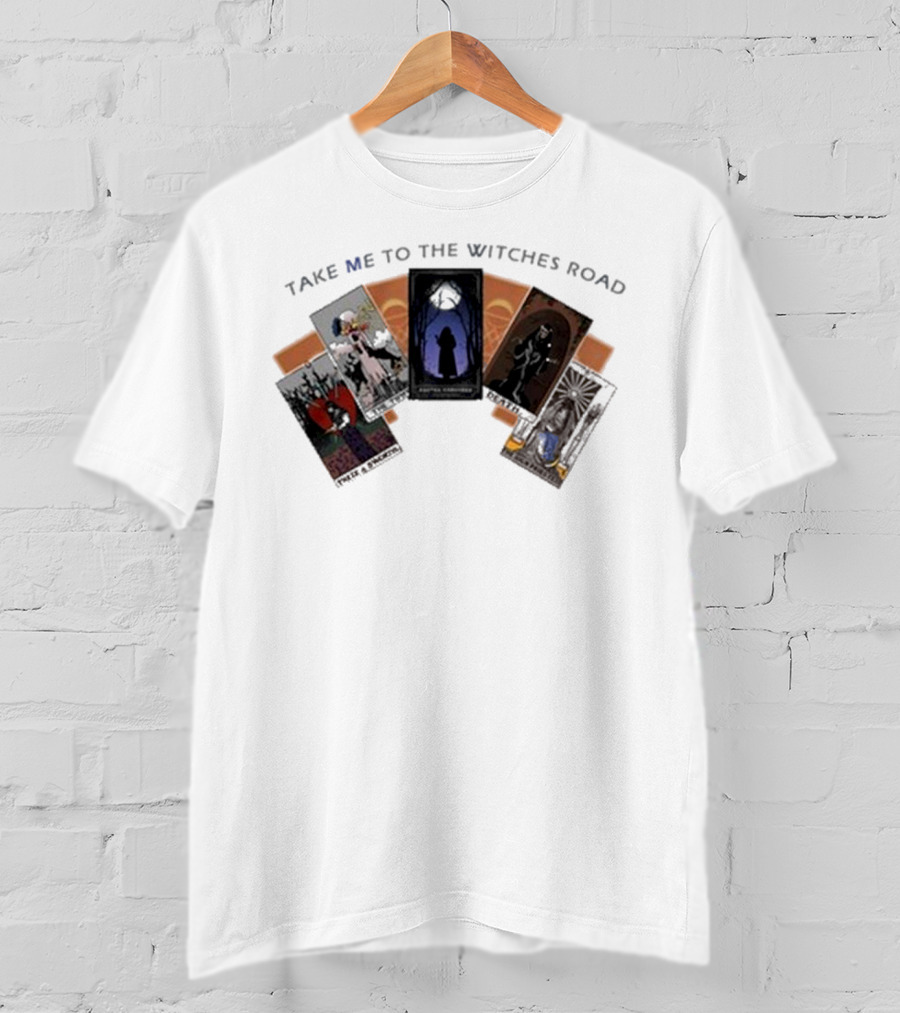 Take Me To The Witches Road Tarot Card Collection With Mystical Figures T-Shirt