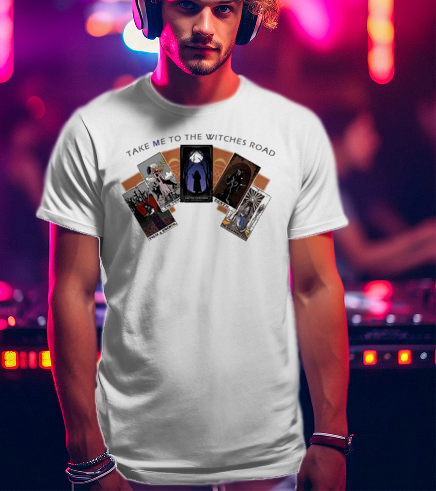 Take Me To The Witches Road Tarot Card Collection With Mystical Figures T-Shirt