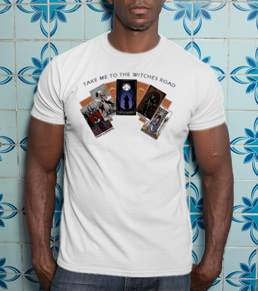 Take Me To The Witches Road Tarot Card Collection With Mystical Figures T-Shirt