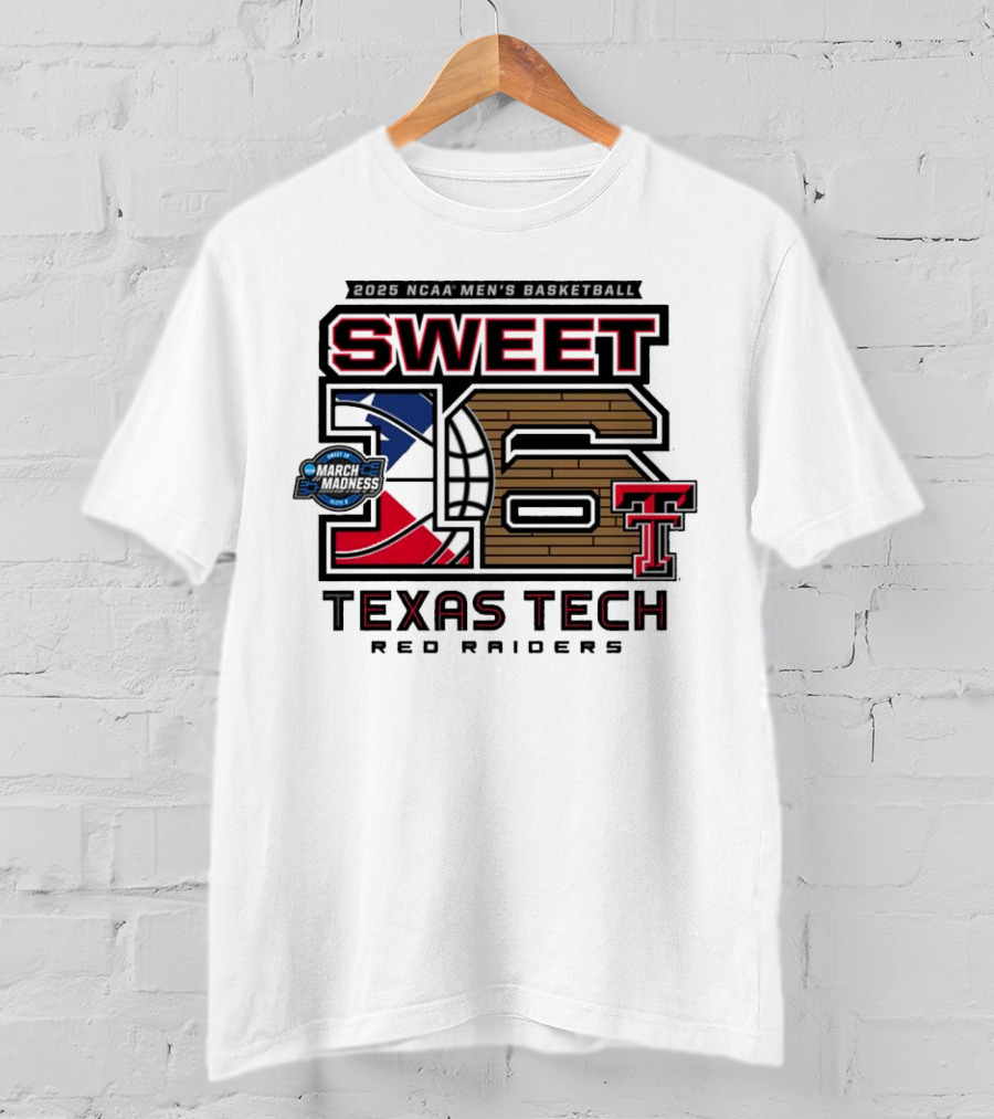 Texas Tech Basketball Sweet 16 Above The Rim 2025 Grey Tri-Blend T-Shirt