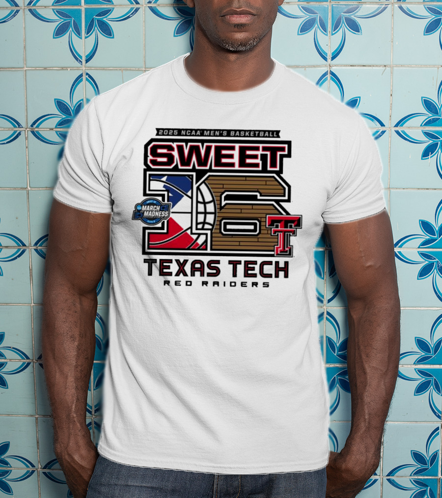 Texas Tech Basketball Sweet 16 Above The Rim 2025 Grey Tri-Blend T-Shirt