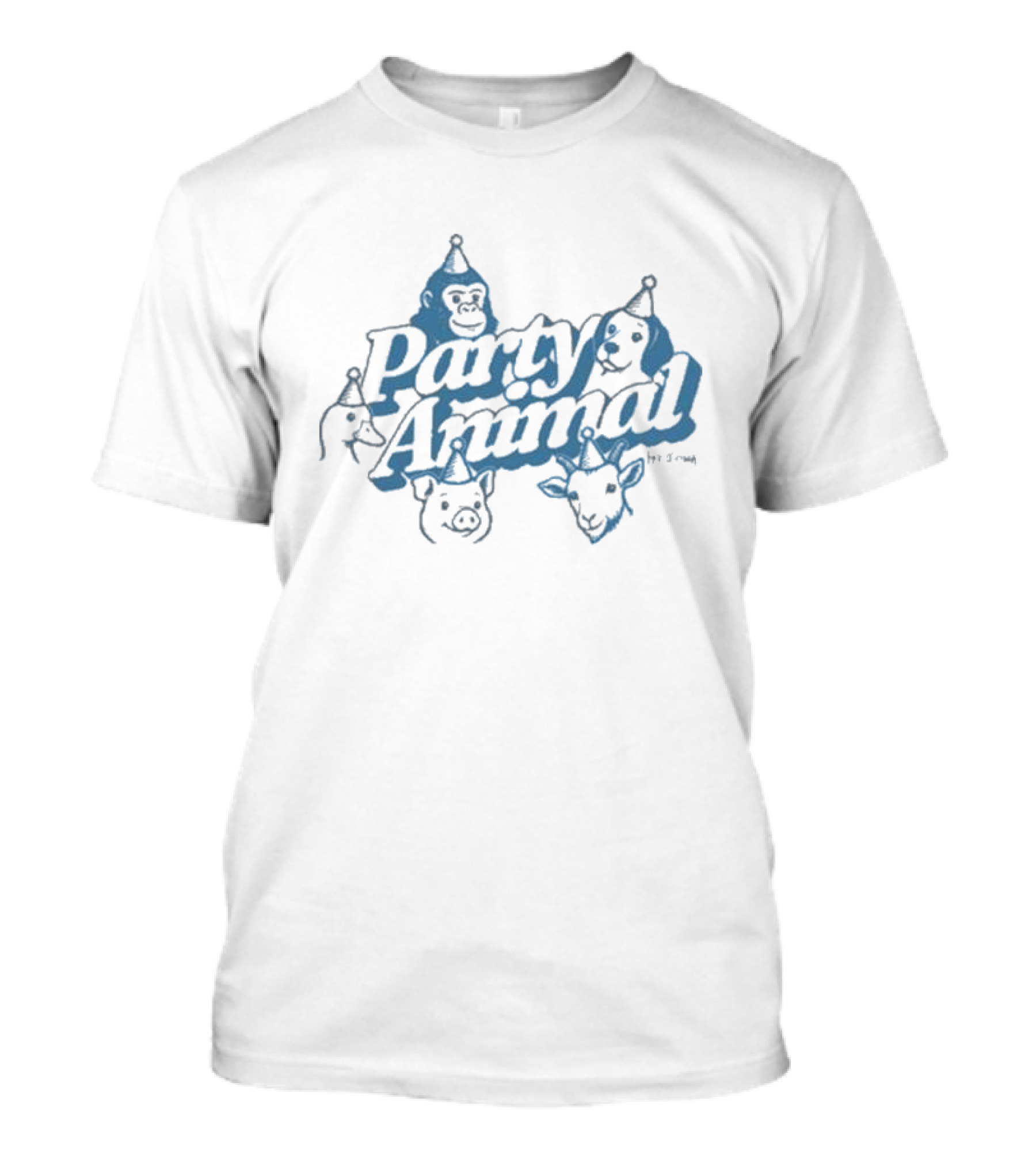 Party Animal Tanner Smith Blue Animal Faces T-Shirt