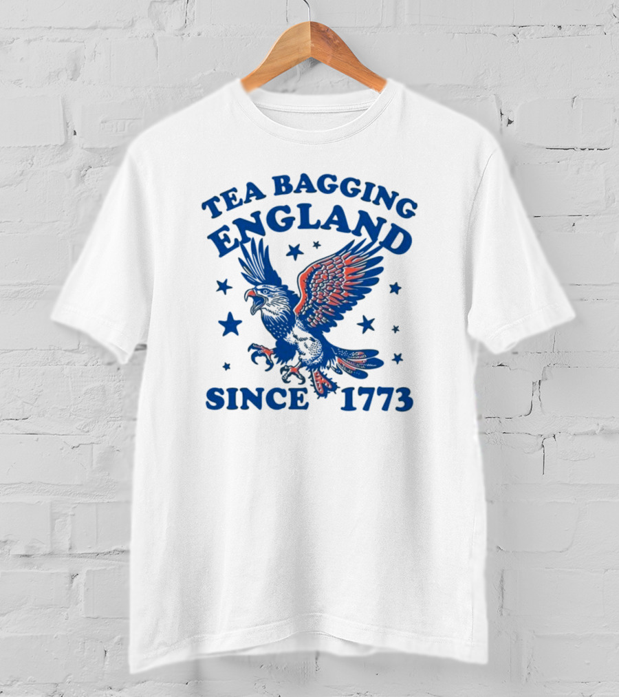 Tea Bagging England Since 1773 Bald Eagle And Stars T-Shirt