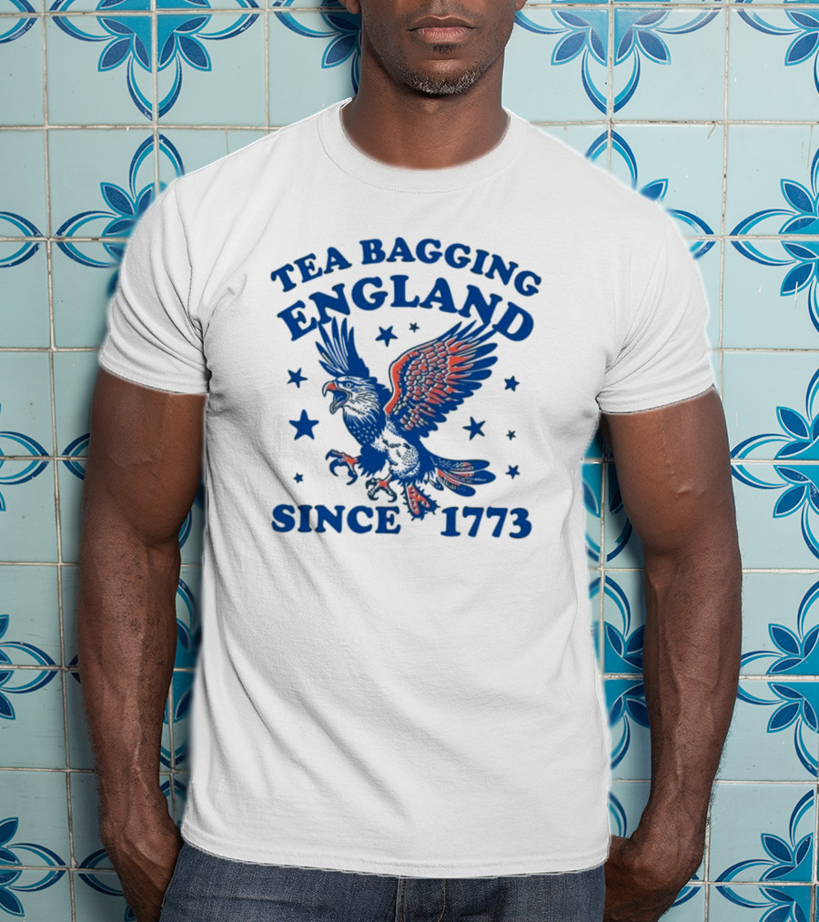 Tea Bagging England Since 1773 Bald Eagle And Stars T-Shirt