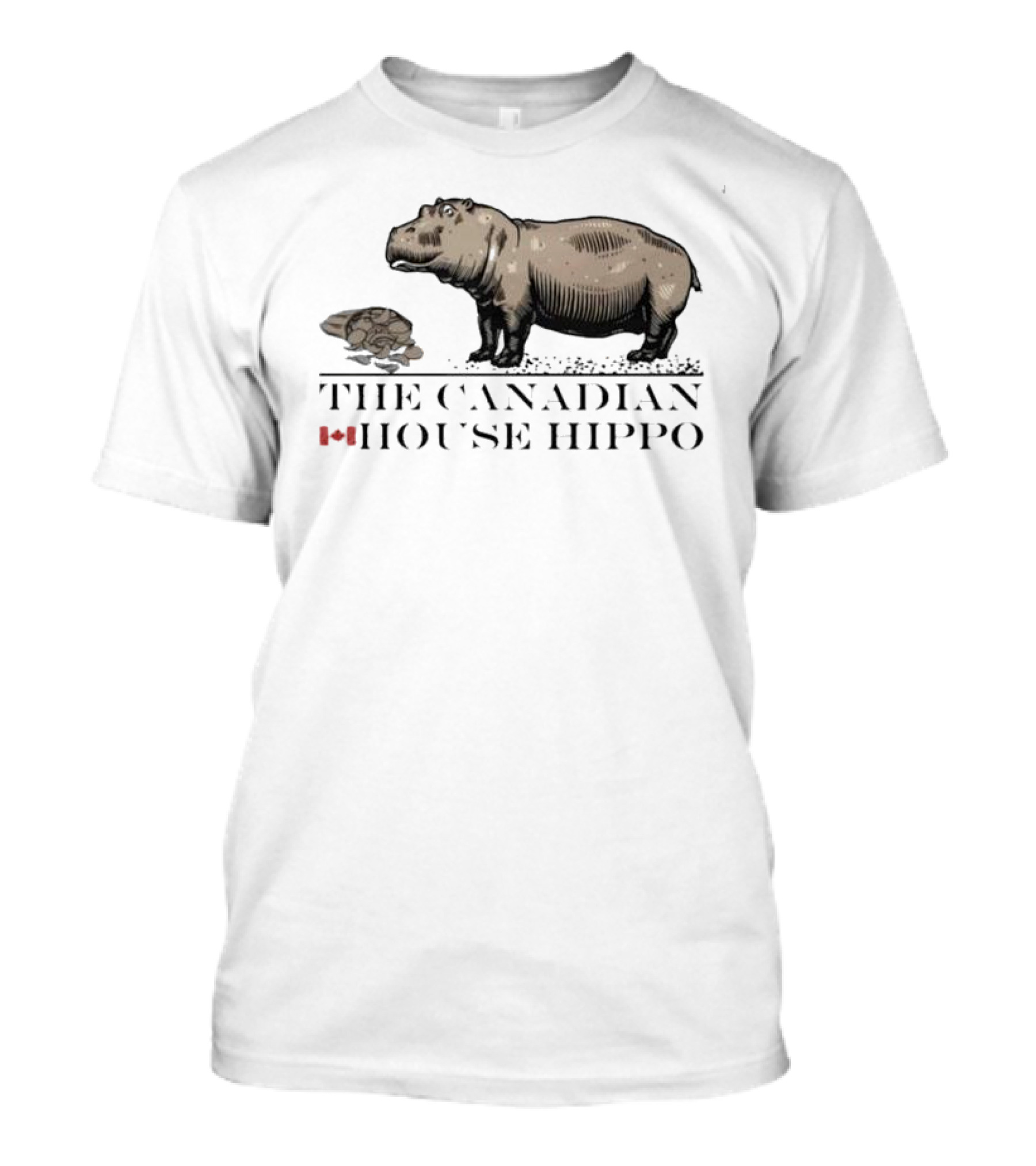 Canadian House Hippo With Turtle And Leaf Icon T-Shirt