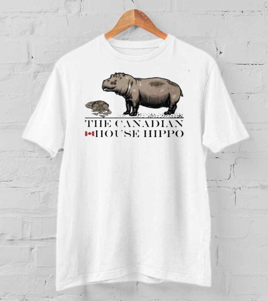Canadian House Hippo With Turtle And Leaf Icon T-Shirt