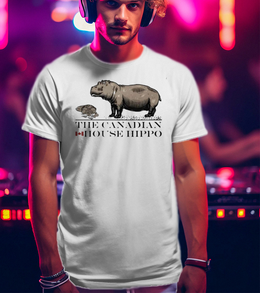 Canadian House Hippo With Turtle And Leaf Icon T-Shirt