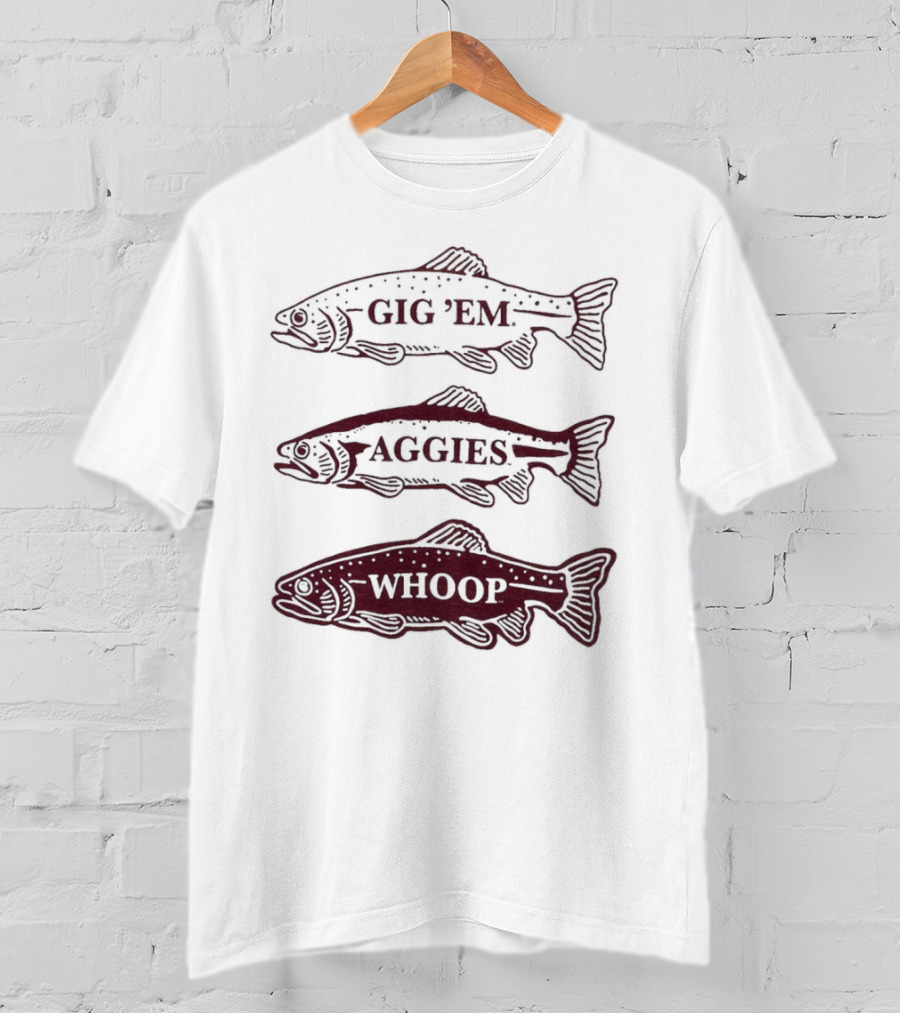 Texas A&M Aggies Gig 'Em Whoop Fish Trio T-Shirt