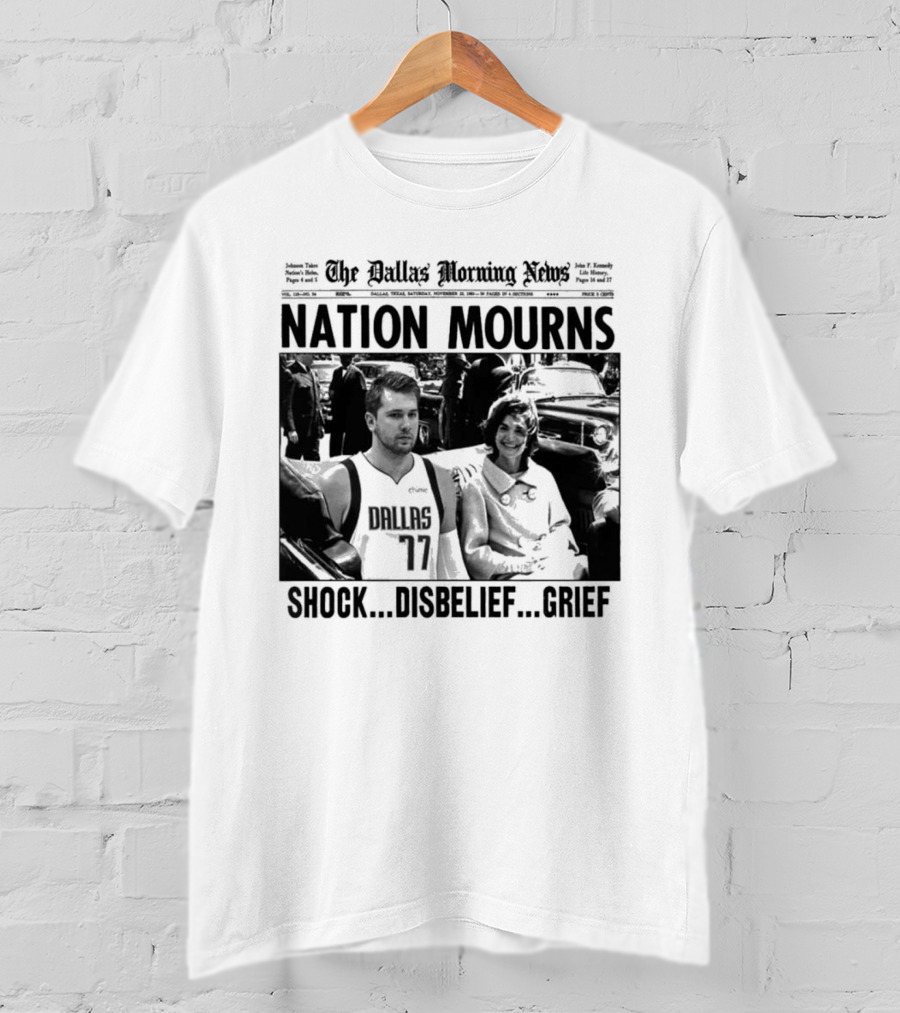 The Dallas Morning News Nation Mourns Shock Disbelief Grief Basketball Player And Smiling Woman T-Shirt