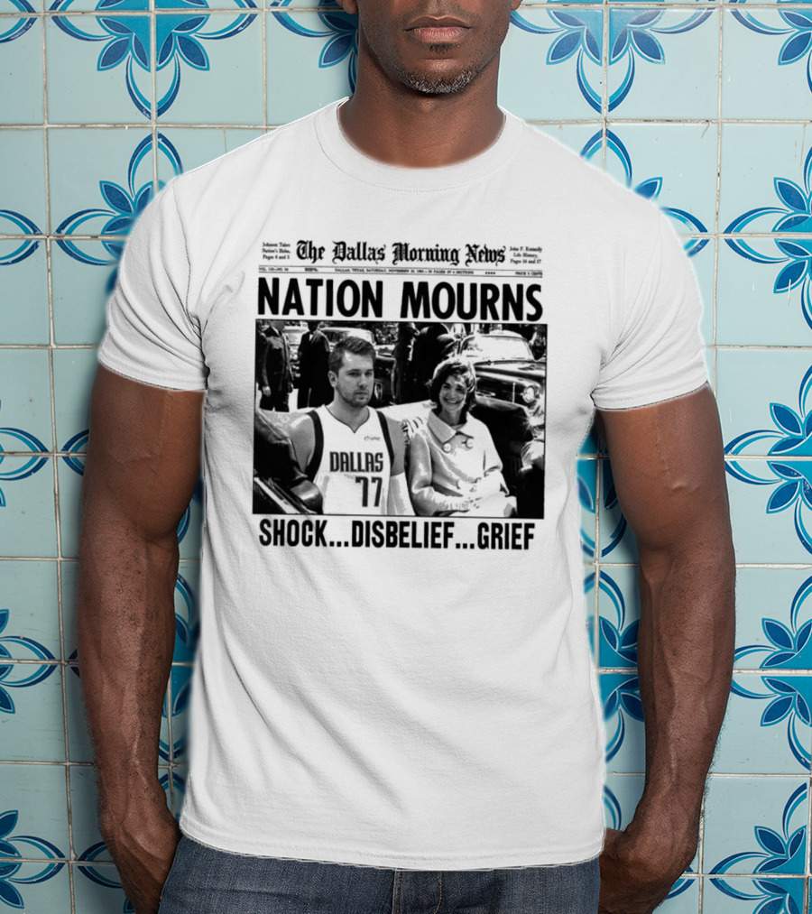 The Dallas Morning News Nation Mourns Shock Disbelief Grief Basketball Player And Smiling Woman T-Shirt