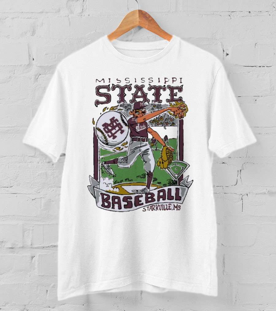 Mississippi State Baseball Starkville MS Wonky Cards T-Shirt