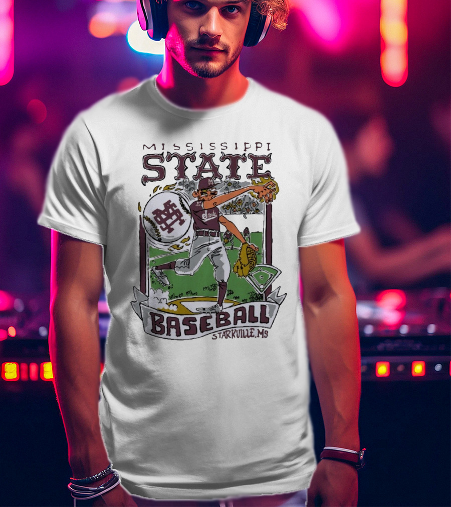 Mississippi State Baseball Starkville MS Wonky Cards T-Shirt