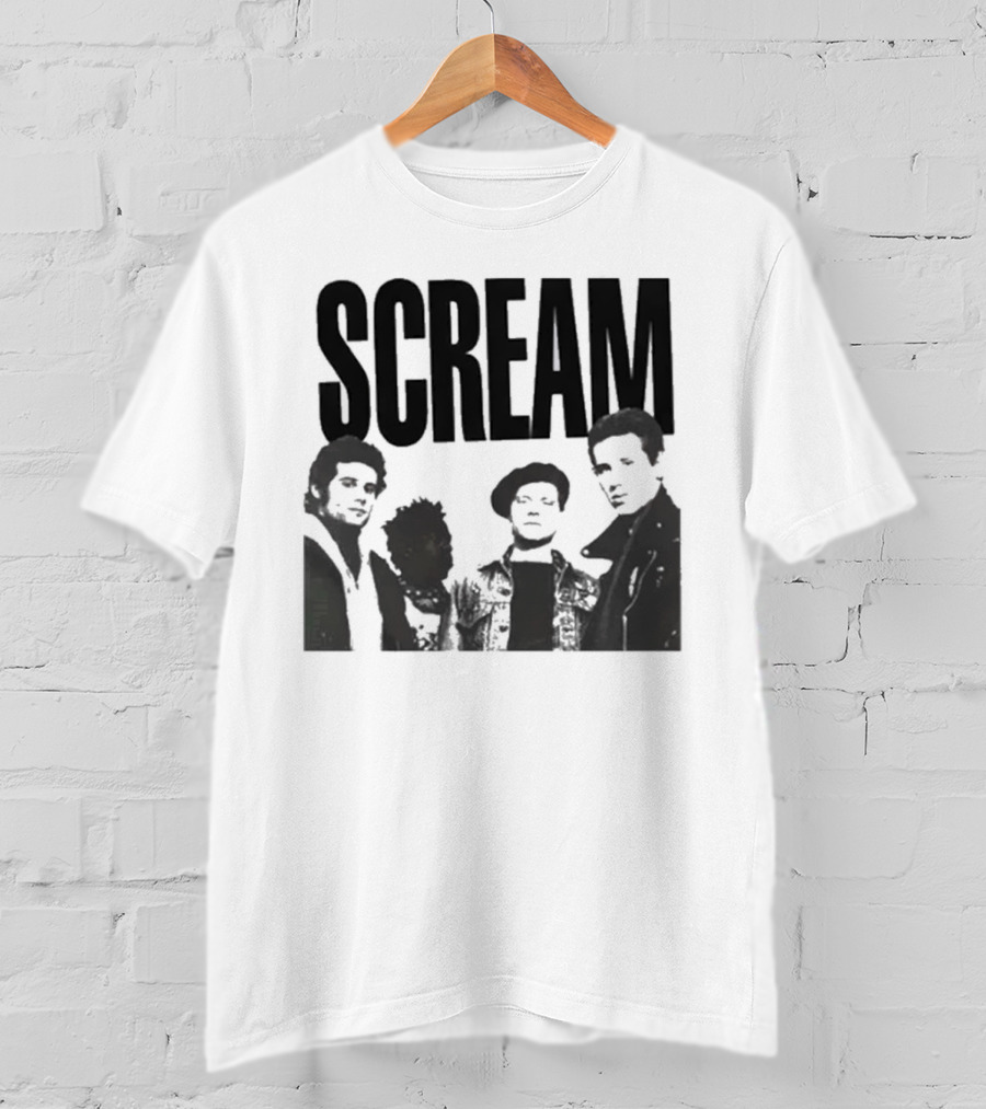 SCREAM Logo With Cartoon Band Graphic T-Shirt