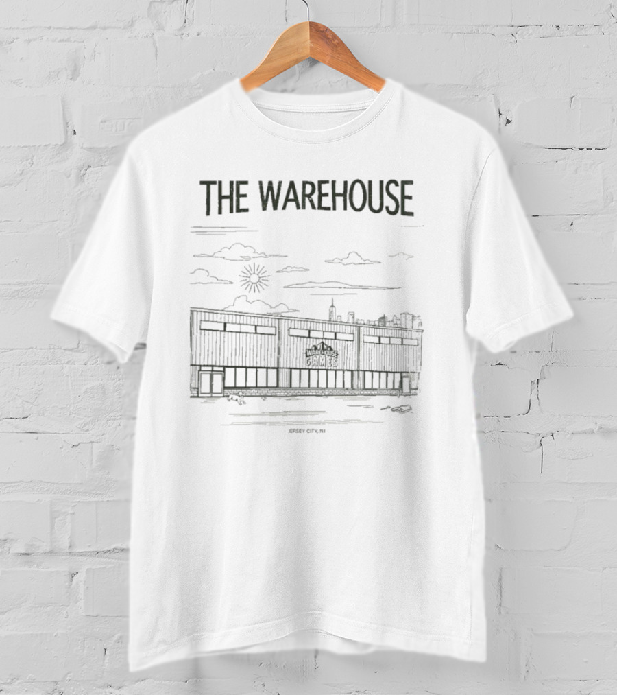 The Warehouse Games Jersey City NJ Skyline Sun And Clouds T-Shirt