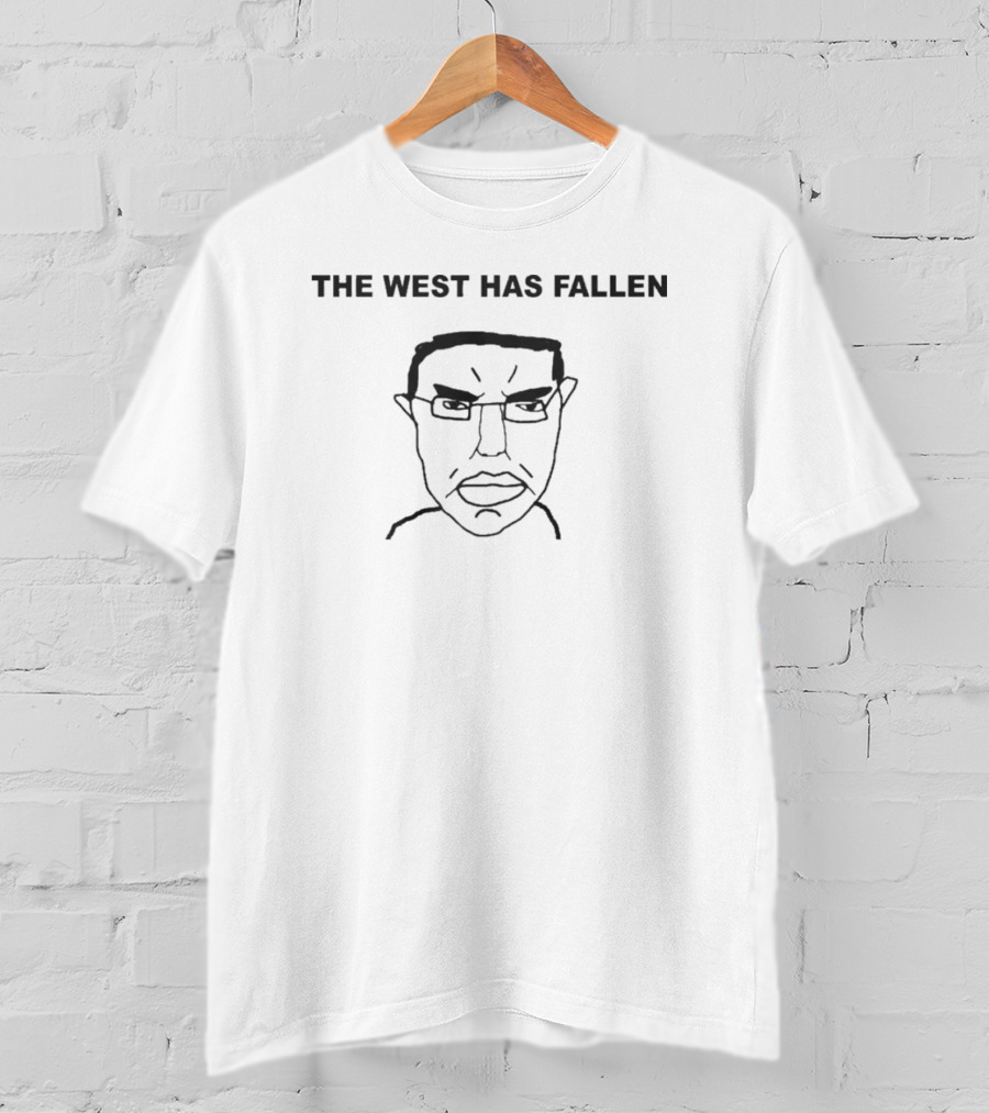 The West Has Fallen Wojak Meme Black Text T-Shirt