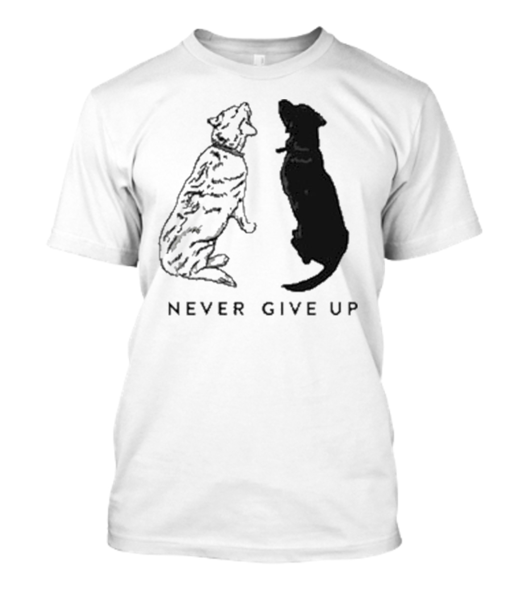 Never Give Up Dog Silhouettes Tors T-Shirt