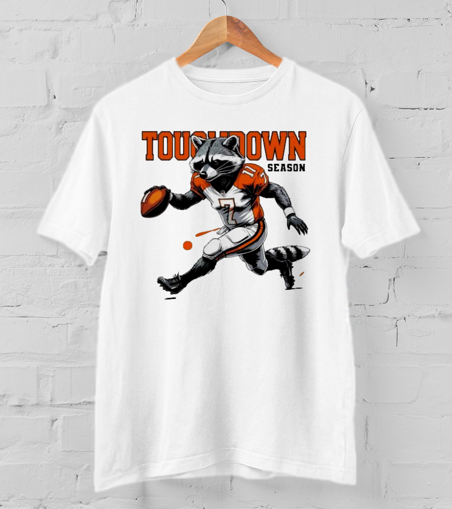 Touchdown Season Raccoon Football Fun T-Shirt