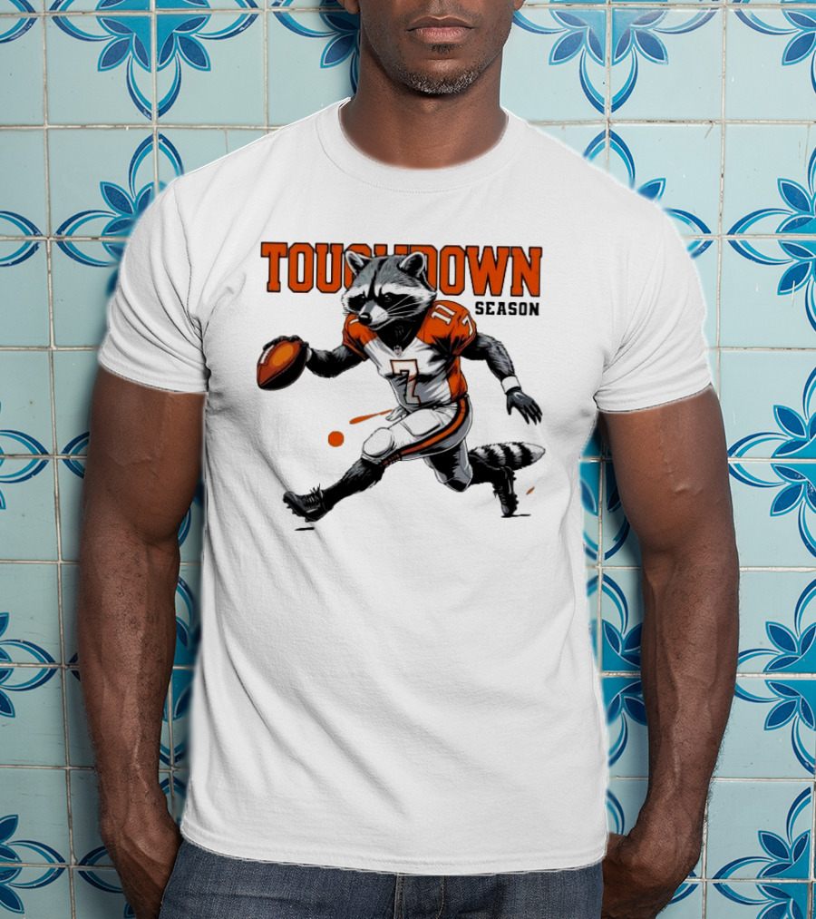 Touchdown Season Raccoon Football Fun T-Shirt