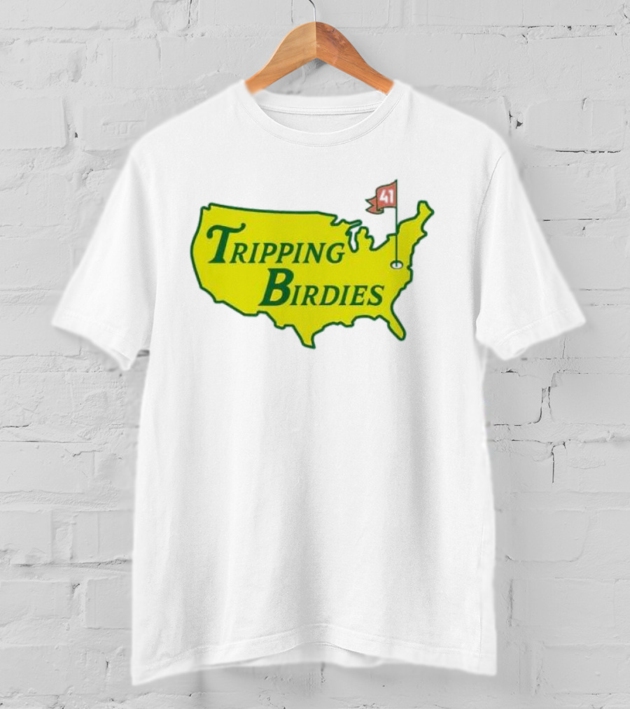 Tripping Birdies USA Map Masters Golf Flag 41 T-Shirt