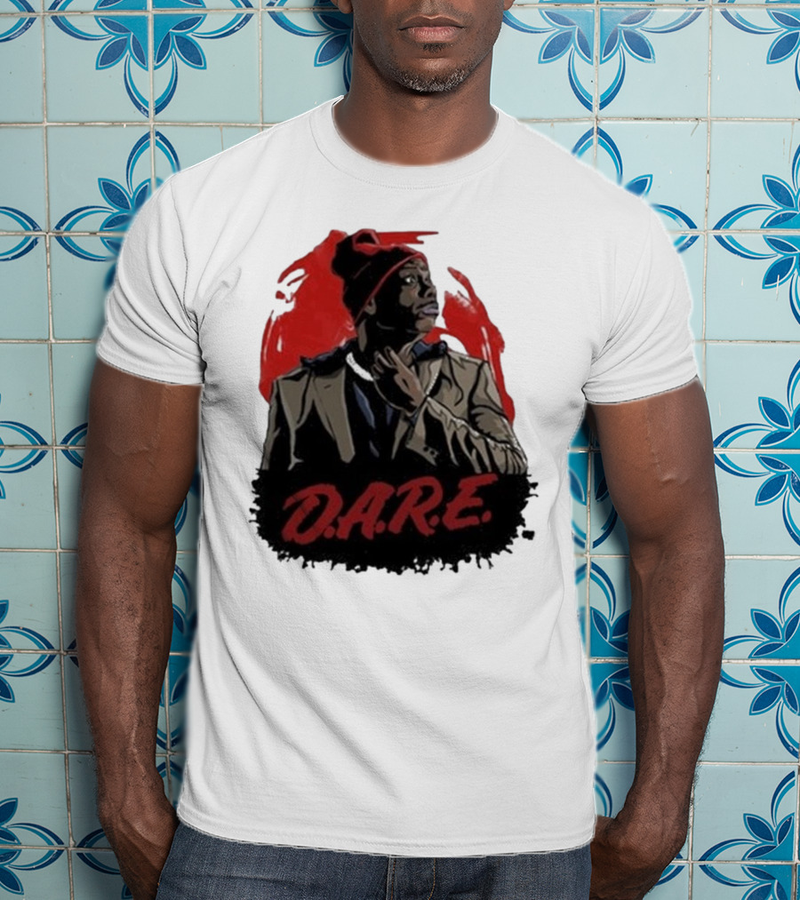 Tyrone D.A.R.E. Red Jacket Beanie Mock Hilarious Character Style T-Shirt