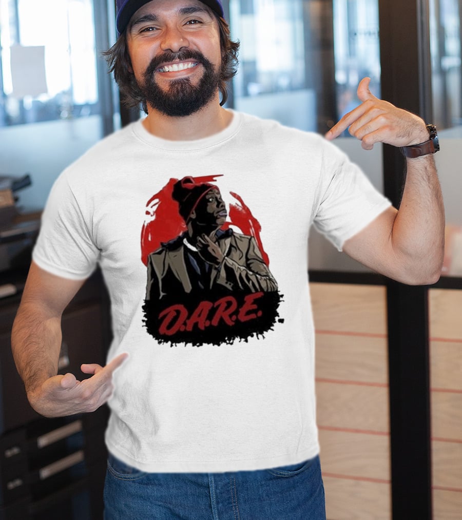 Tyrone D.A.R.E. Red Jacket Beanie Mock Hilarious Character Style T-Shirt